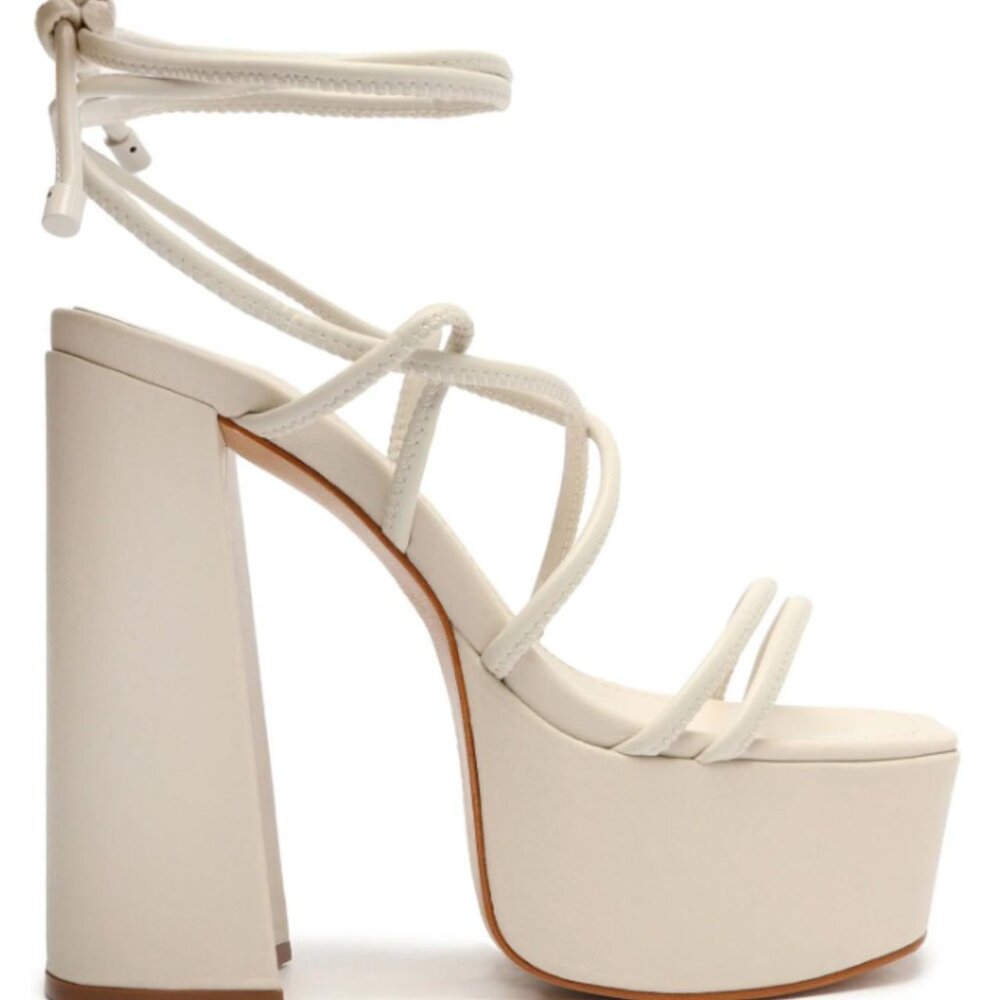 White Strappy Schutz High Platform  Heels